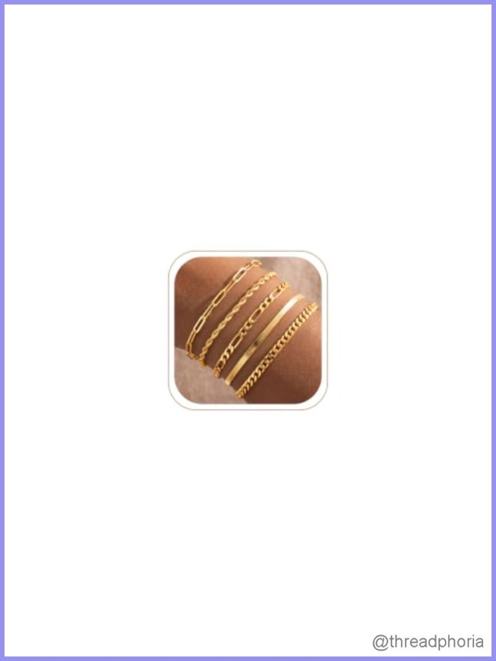 Waterproof 14K Gold Plated Bracelet Set for Women Adjustable